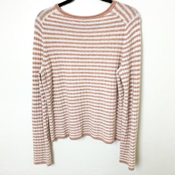 Madewell pink collette striped alpaca sweater L - Picture 5 of 7